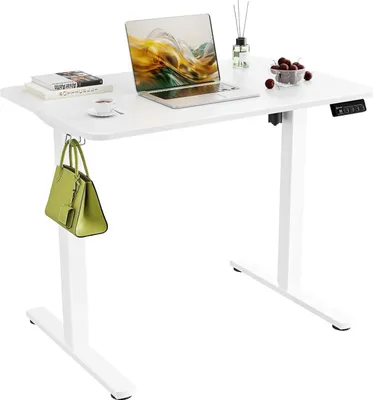 Produktbild von Höhenverstellbarer Schreibtisch 90x60cm Elektrisch Weiß mit Memory-Funktion