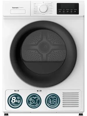 Produktbild von homeX WT8W1E-W Wärmepumpentrockner 8kg, Wäschetrockner - Trockner mit 15 Programmen, Knitterschutz, Schnelltrocknen