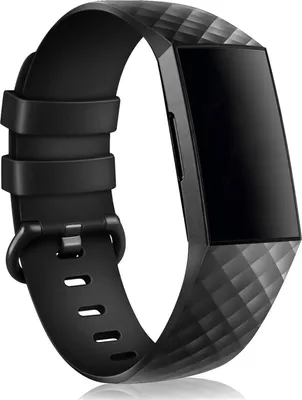 Produktbild von Sport Armband Gr. S für Fitbit Charge 3, Charge 4 Ersatzarmband Fitness Silikon Band Ersatzband, Schwarz