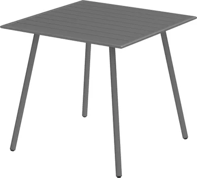 Produktbild von Gartentisch 80x80 cm Outdoor Esstisch für 4 Personen Grau Stahlrostschutz Tischplatte pflegeleicht Gartenmöbel Terrassenmöbel
