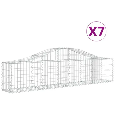 Zdjęcie produktu dla vidaXL Gabiony z wysokim łukiem 7 sztuk 200x30x40/60 cm Ocynkowane żelazo