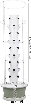 Image de Tour de culture hydroponique, 36 trous pour plantes, jardin vertical d'intérieur, ivoire