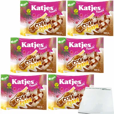 Produktbild von Katjes Family Cola Playa Colageschmack 6er Pack (6x300g Beutel) + usy Block