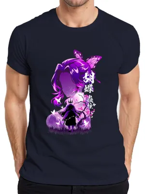Obrázek produktu pro Kimetsu no Yaiba Shinobu Kocho Demon Slayer Pánské tričko, Navy, L