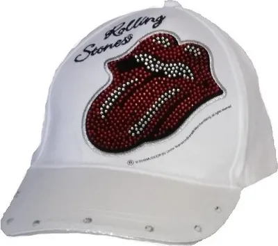 Produktbild von Rolling Stones Kappe, Baseball Cap, Schirmmütze für Kinder, mit Klettverschluss verstellbar Weiß Größe 52