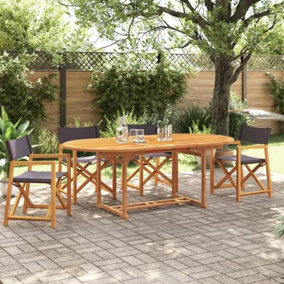 Produktbild von Möbel Klappbare Gartenstühle 4 Stk. Dunkelgrau Stoff - Gartensessel 3208919