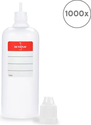 Produktbild von 1000 Plastikflaschen 100 ml LDPE, G14, Tropfeinsatz, Deckel weiß