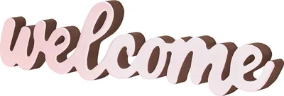 Produktbild von Schriftzug Welcome L31cm Pastell Rosa Holz Tischdeko Deko Aufsteller Wohndeko