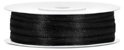 Produktbild von Satinband 3 mm schwarz 50 m Bastelband Geschenkband Dekoband