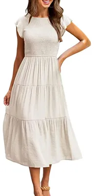 Obrázek produktu pro Boho maxi letní šaty pro ženy s volánovými rukávy