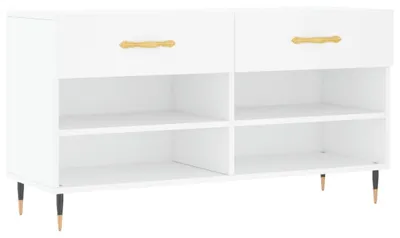 Obrázek produktu pro vidaXL Lavice na boty bílá 102x35x55 cm Dřevěný materiál