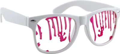 Produktbild von Blutige Halloween-Brille blutige Nerdbrille rot-weiss - Einheitsgröße