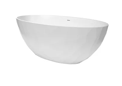 Produktbild von SAT Freistehende Badewanne aus Gussmarmor 167x82,3 cm Siphon und Füße, weiß
