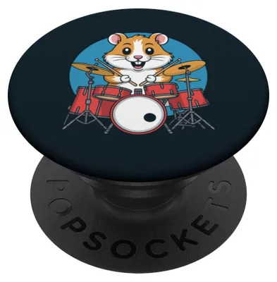 Productafbeelding van Trommelhamster, drumstelspeler, hamster, PopSockets, plakbare PopGrip