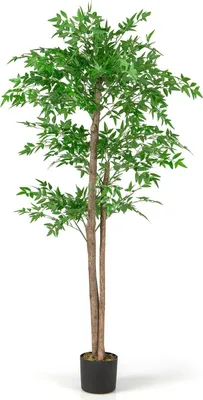 Obrázek produktu pro Umělá bambusová rostlina s květináčem, 150 cm, 1020 listů
