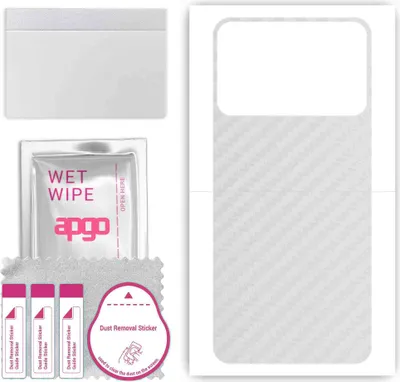 Produktbild von apgo Rückseite Schutzfolie, Skin, kompatibel mit Realme V30T, Hinten Displayschutzfolie aus Vinylfolie, kratzfest, einfache Montage - Transparenter Kohlenstoff