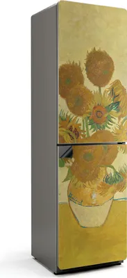 Zdjęcie produktu dla Słoneczniki Van Gogha - Magnetyczna osłona na lodówkę - Magnetyczna osłona na lodówkę - Folia magnetyczna na drzwi lodówki - 60x205 cm - Samoprzylepna tablica magnetyczna - Folia magnetyczna na drzwi lodówki
