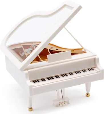 Zdjęcie produktu dla Muzyczna skrzynka z pianinem, biała, 15 cm, dla dziewczynek