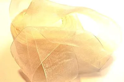 Organza-Band, 50 mm x 45 m, Creme
