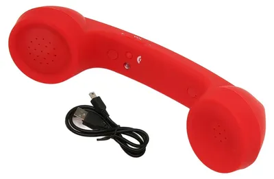 Productafbeelding van Retro Telefoonhoorn - Stralingsbestendig - HD-luidspreker en microfoon - Rood - Compatibel met mobiele telefoon en computer - Oplaadbaar