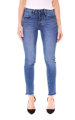 Produktbild von GANG JEANS Medina Skinny-Jeans Cropped Denim-Hose für Damen Slim-Fit 35179327 Blau, Größe:W27