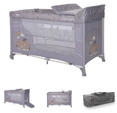 Zdjęcie produktu dla Lorelli MOONLIGHT GREY DREAM łóżeczko turystyczne i kojec 2w1