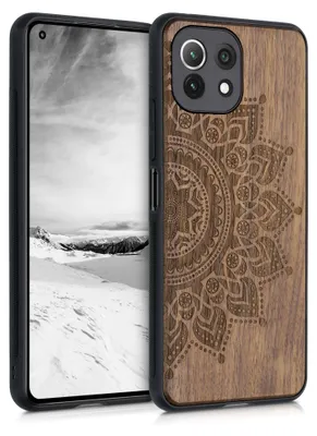 Produktbild von kwmobile Handyhülle für Xiaomi 11 Lite (5G) NE / Mi 11 Lite (5G) Hülle Holz - Case mit TPU Bumper - Stoßfestes Hardcase - Schutzhülle Cover in
