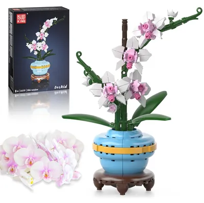 Produktbild von Mould King 24119 Klemmbausteine Blumen Orchidee Blumen Bausteine für Mädchen mit Vase Künstliche Blumenstrauß Bauspielzeug Kreatives Geschenk für Erwachsene(386 Teile)