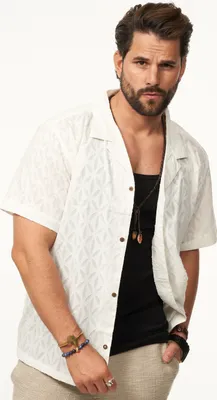 Produktbild von SOULSTAR Herren Kurzarmhemd im Vintage Summer-Look Herren Kurzarm Strick Polo-Hemd T-Shirt