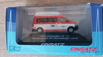 Zdjęcie produktu dla Rietze 53632 – 1:87 Volkswagen T5 z 2010 r. BRK – samochód hospicyjny KV Nürnberger Land – nowy