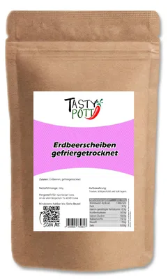 Produktbild von Tasty Pott gefriergetrocknete Erdbeerscheiben - im Beutel - 1 Beutel