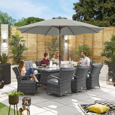 Obrázok produktu pre ABCCANOPY Slnečník 270 cm UPF 50+ Vodotesný stabilný Terasa Balkón Pláž Svetlo šedá