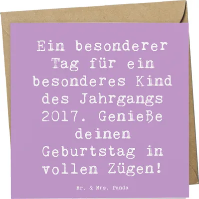 Produktbild von Mr. & Mrs. Panda Grußkarte Spruch 2017 Geburtstag - Lavendeltraum - Geschenk, Glückwunschkarte, Freude, Geburtstagsgeschenk, anlasskarte, doppelkarte, genießen, faltkarte