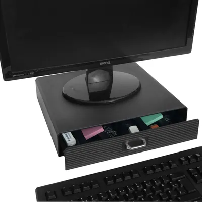 Produktbild von Monitorerhöhung MCW-L98, Monitorständer Bildschirmerhöhung Aufbewahrungsbox mit Schublade 7x34x31cm