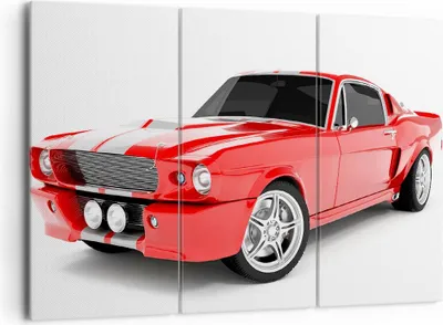 Produktbild von Bild auf Leinwand - Leinwandbild - Sport Geschwindigkeit Auto Chrom - 165x110cm - Wand Bild - Wanddeko - Leinwanddruck - Bilder - Kunstdruck - Leinwand bilder - Wandkunst - CE165x110-2563