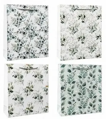 Image de Sachet cadeau 18 x 23 x 8 cm Fleurs MIX - Rozette