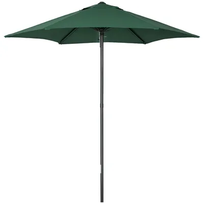 Image de Parasol Outsunny Ø 196 cm, hexagonal, pour balcon ou plage, vert