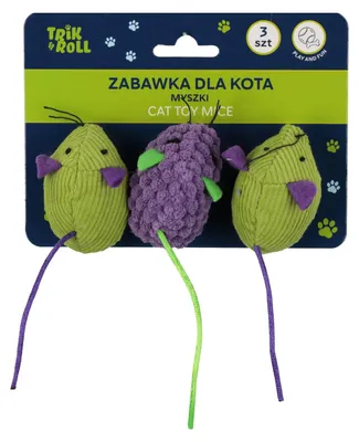 Immagine prodotto di Topi giocattolo per gatti Set da 3 pezzi 6 cm