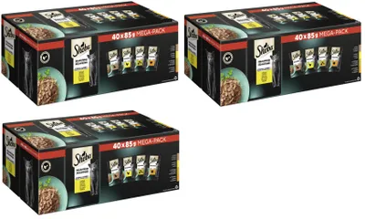 Produktbild von SHEBA® Portionsbeutel Mega-Pack Multipack Delikatesse in Gelee Geflügel Variation 3 x 40 x 85g