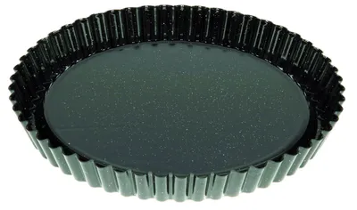 Produktbild von RIESS 0868-022 Obsttortenboden 30 cm, Emaille, Profibäcker, Schwarz / Obsttortenform / Quicheform