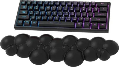 Immagine prodotto di Poggiapolsi ergonomico per tastiera, imbottitura antiscivolo - Nero