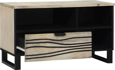 Zdjęcie produktu dla Regał pod telewizor vidaXL z szufladami, biały, 80 x 33 x 46 cm, materiał drewnopochodny