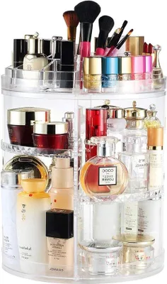 Image de Grand rangement transparent pour produits de beauté, pivotant à 360 degrés, avec 8 étages