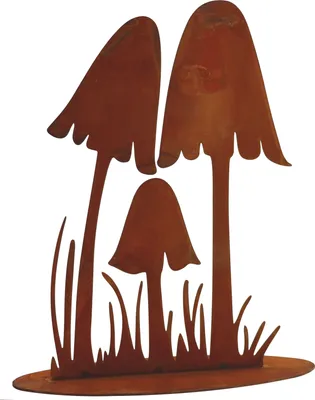 Produktbild von Rostikal Herbst Deko Pilze 25 cm hoch auf Bodenplatte Metall Rost Deko für Garten Herbstdeko Edelrost Gartendeko Vintage
