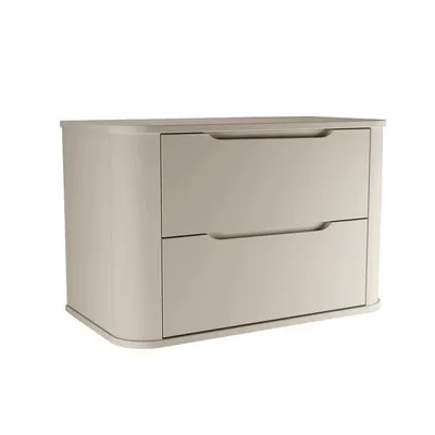 Produktbild von WENA Waschtischunterschrank 80 cm, glatte Fronten, abgerundet Kanten, ohne Griffe (Farbe: Kaschmir)