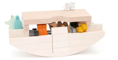Produktbild von Bajo Holzspielzeug Noah's Ark mit Tierfiguren - pädagogisch