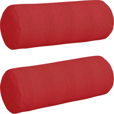 Zdjęcie produktu dla vidaXL Poduszka Bolster 2 sztuki czerwona Ø 25 x 70 cm tkanina