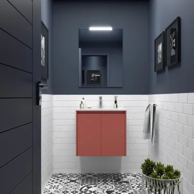 Immagine prodotto di Salgar mobili da bagno NOJA 700 2 porte RED SATIN + lavabo + specchio