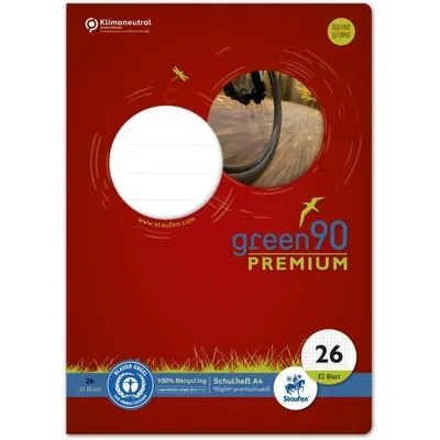 Obrázek produktu pro Ursus Green 040784026 Heft - LIN26, A4, 32 Blatt, 90 g/qm, 5 mm kariert mit Rand