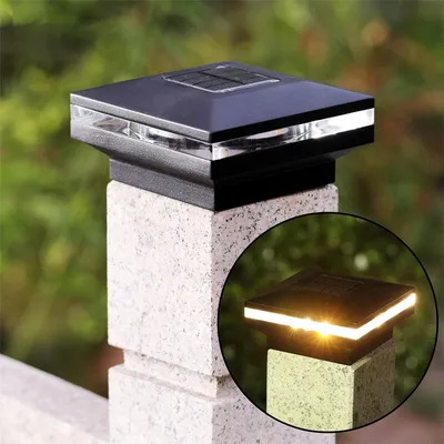 Produktbild von 2er Set Solar Zaunbeleuchtung für 9 x 9 cm Standardpfosten, wetterfeste Pfostenkappen mit warm-weißen LEDs für tolle Lichtakzente und Orientierungshilfe